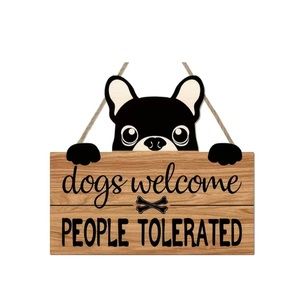 Cute Wood Sign Dogs Welcome